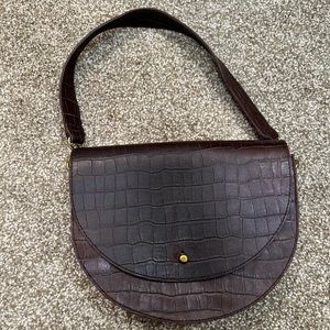 Madewell Brown alligator style purse
